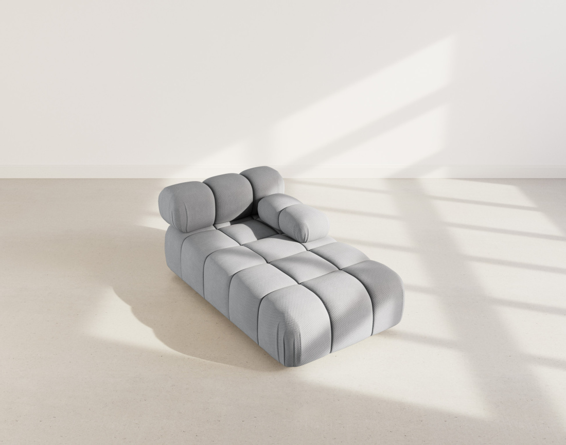 Module d'assise méridienne droite en velours texturé Ruby