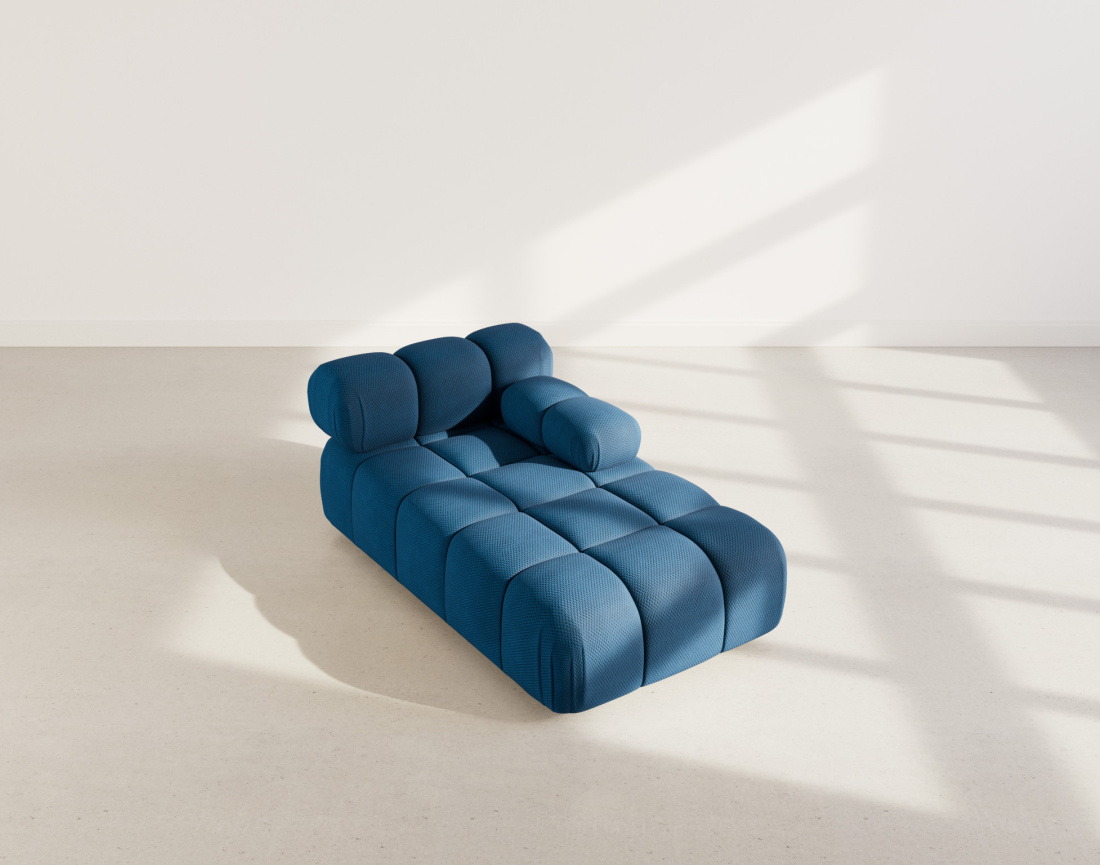 Module d'assise méridienne droite en velours texturé Ruby