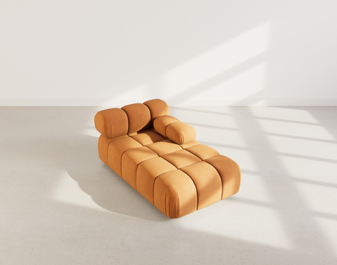 Module d'assise méridienne droite en velours texturé Ruby