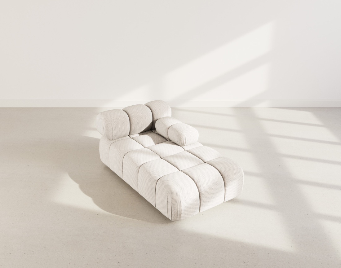 Module d'assise méridienne droite en velours texturé Ruby