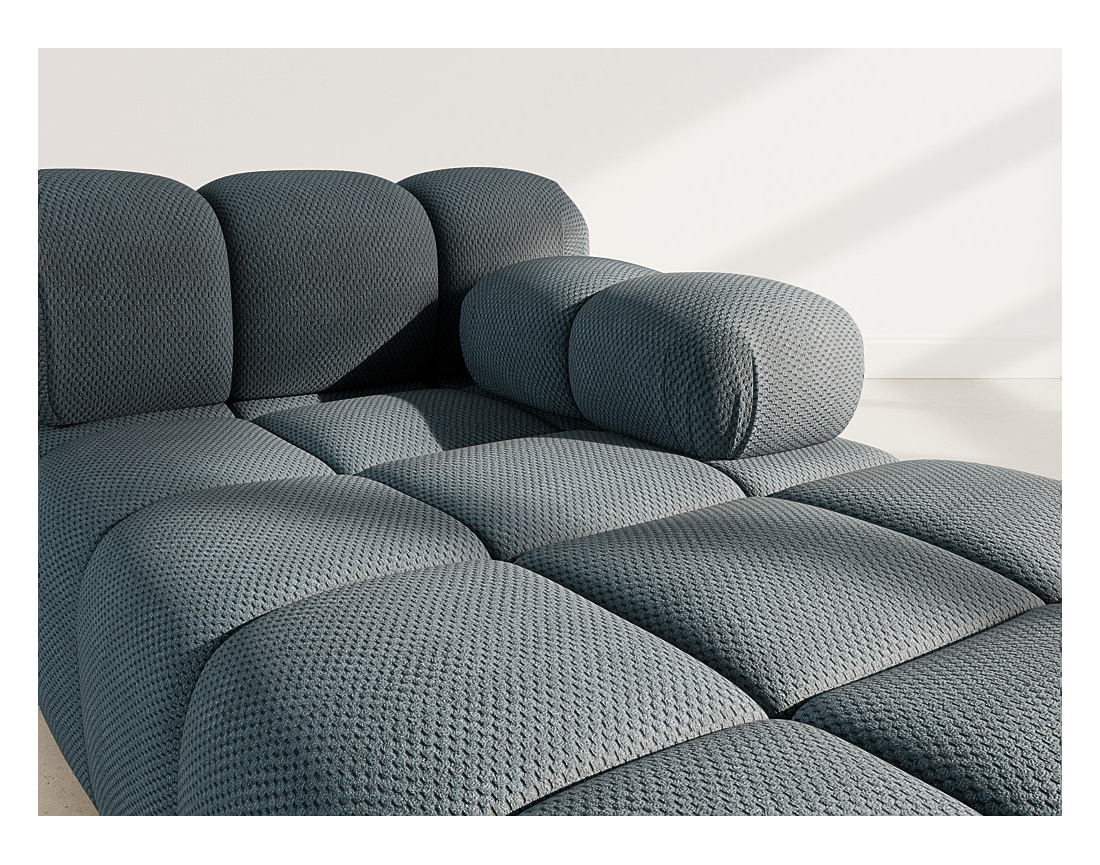 Module d'assise méridienne droite en velours texturé Ruby