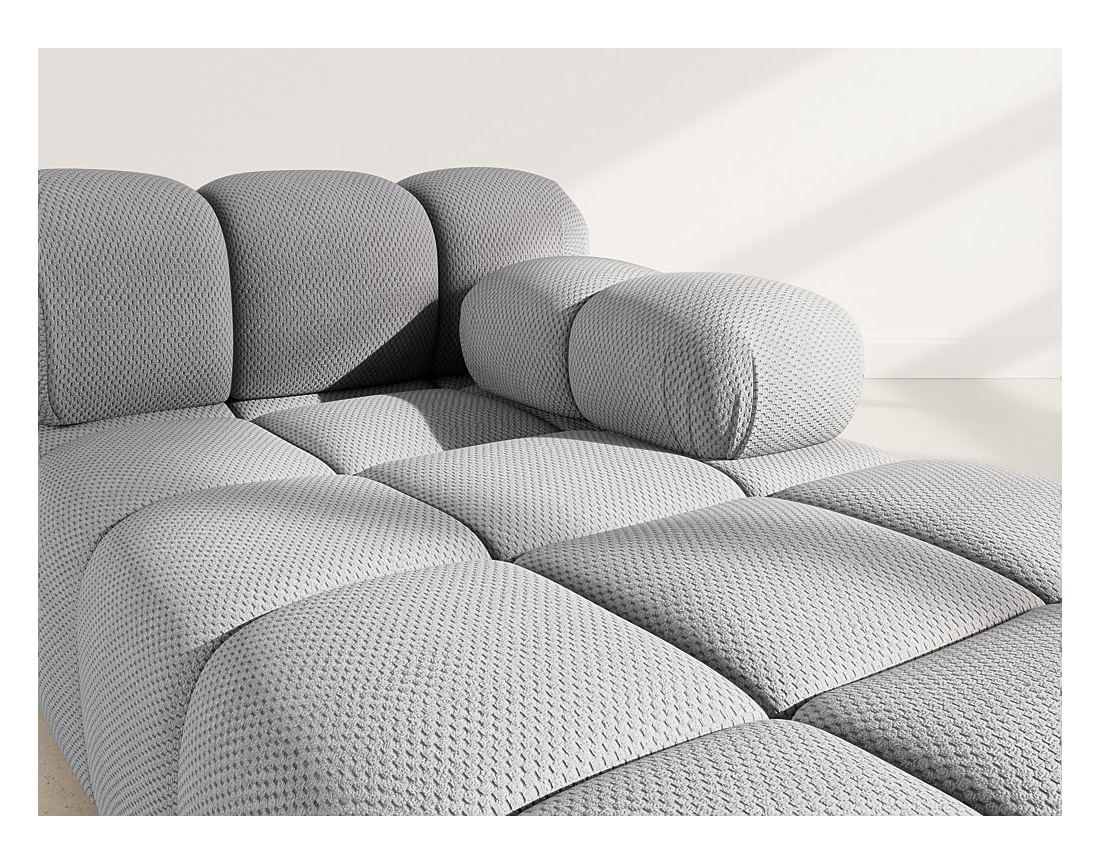 Module d'assise méridienne droite en velours texturé Ruby