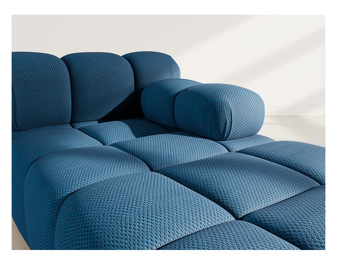 Module d'assise méridienne droite en velours texturé Ruby