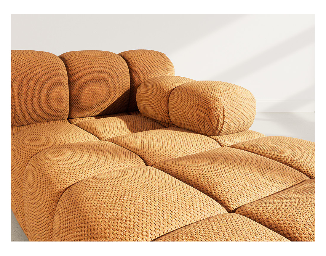 Module d'assise méridienne droite en velours texturé Ruby