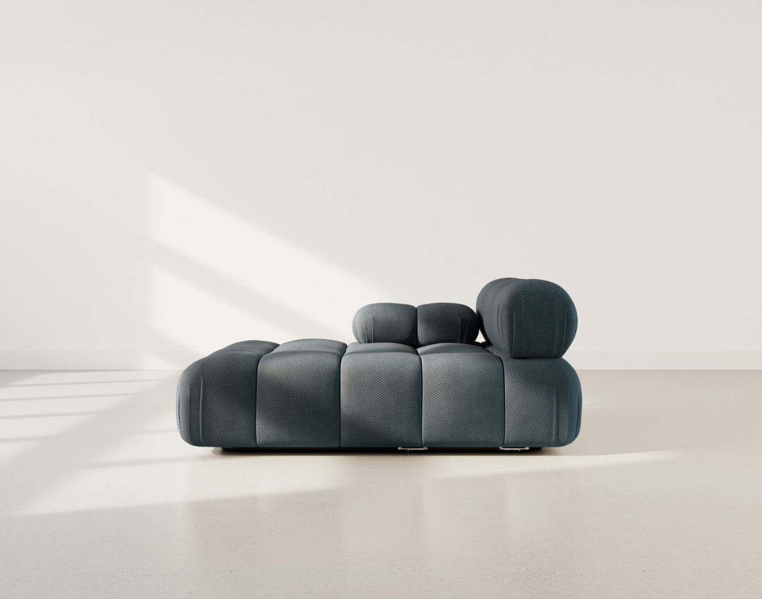 Module d'assise méridienne gauche en velours texturé Ruby