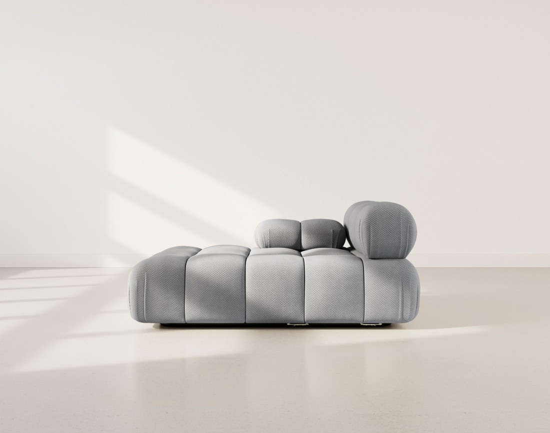 Module d'assise méridienne gauche en velours texturé Ruby