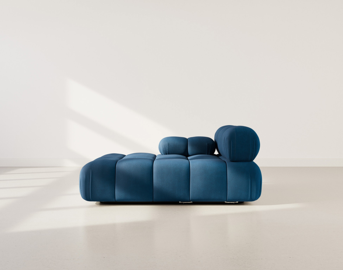 Module d'assise méridienne gauche en velours texturé Ruby