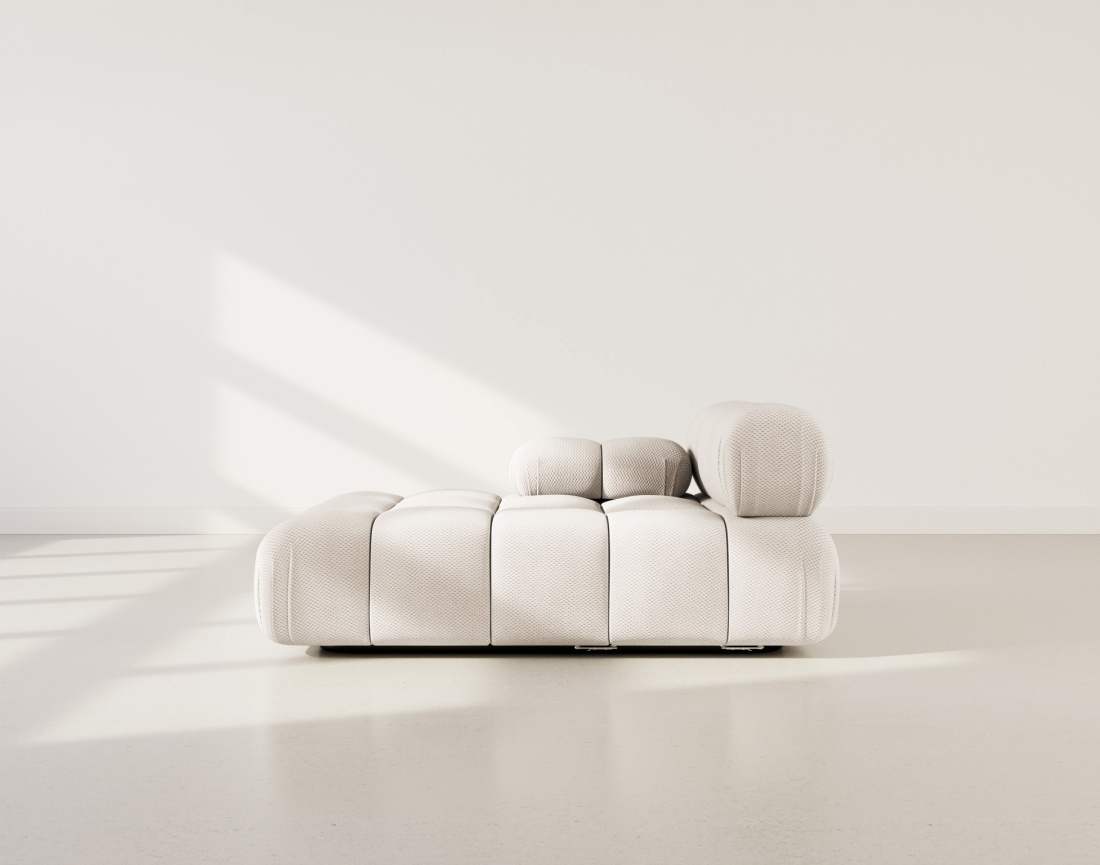 Module d'assise méridienne gauche en velours texturé Ruby