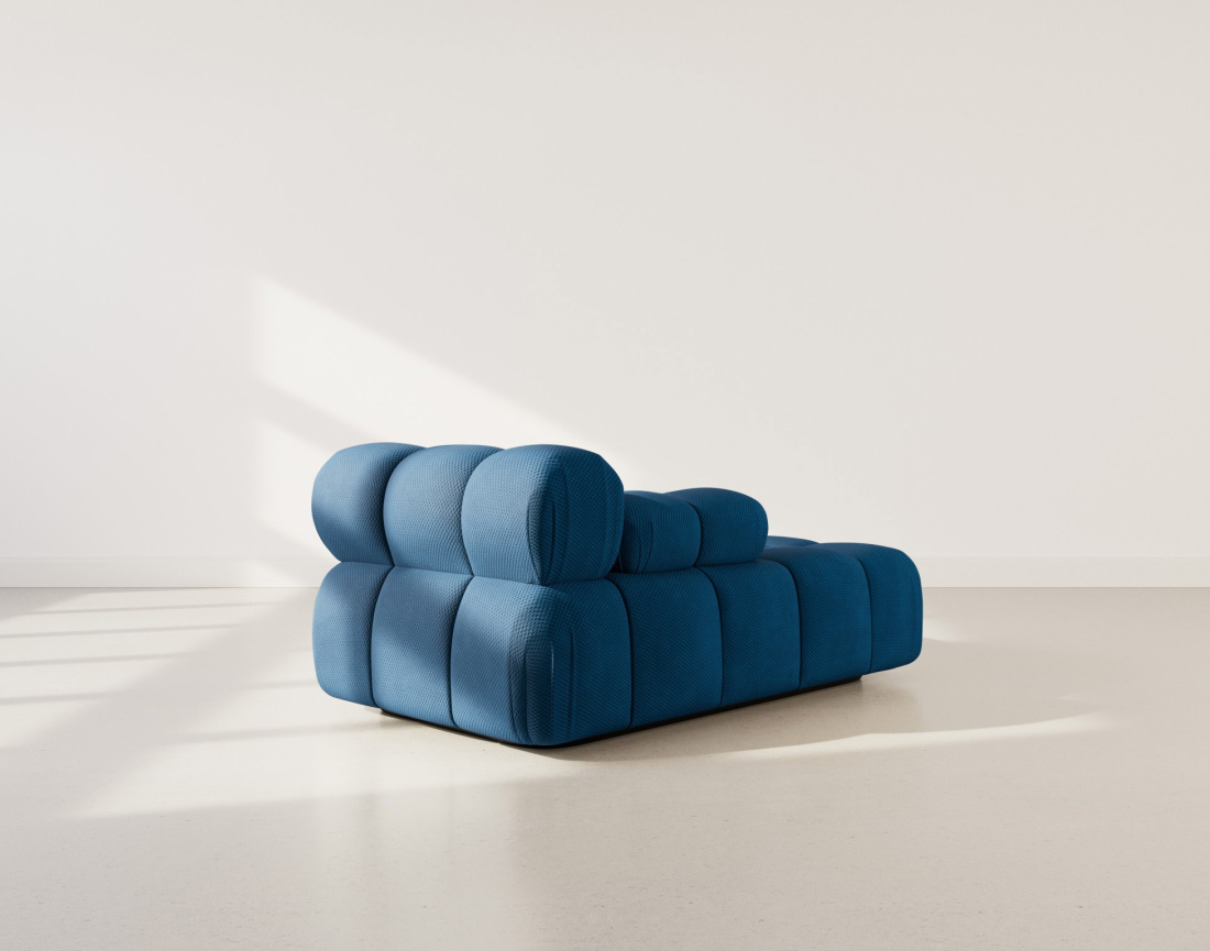 Module d'assise méridienne gauche en velours texturé Ruby