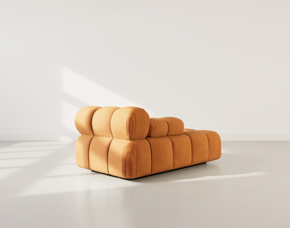 Module d'assise méridienne gauche en velours texturé Ruby