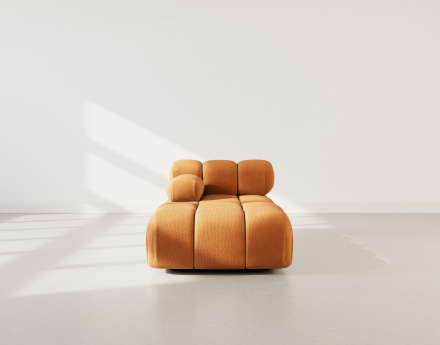 Module d'assise méridienne gauche en velours texturé Ruby