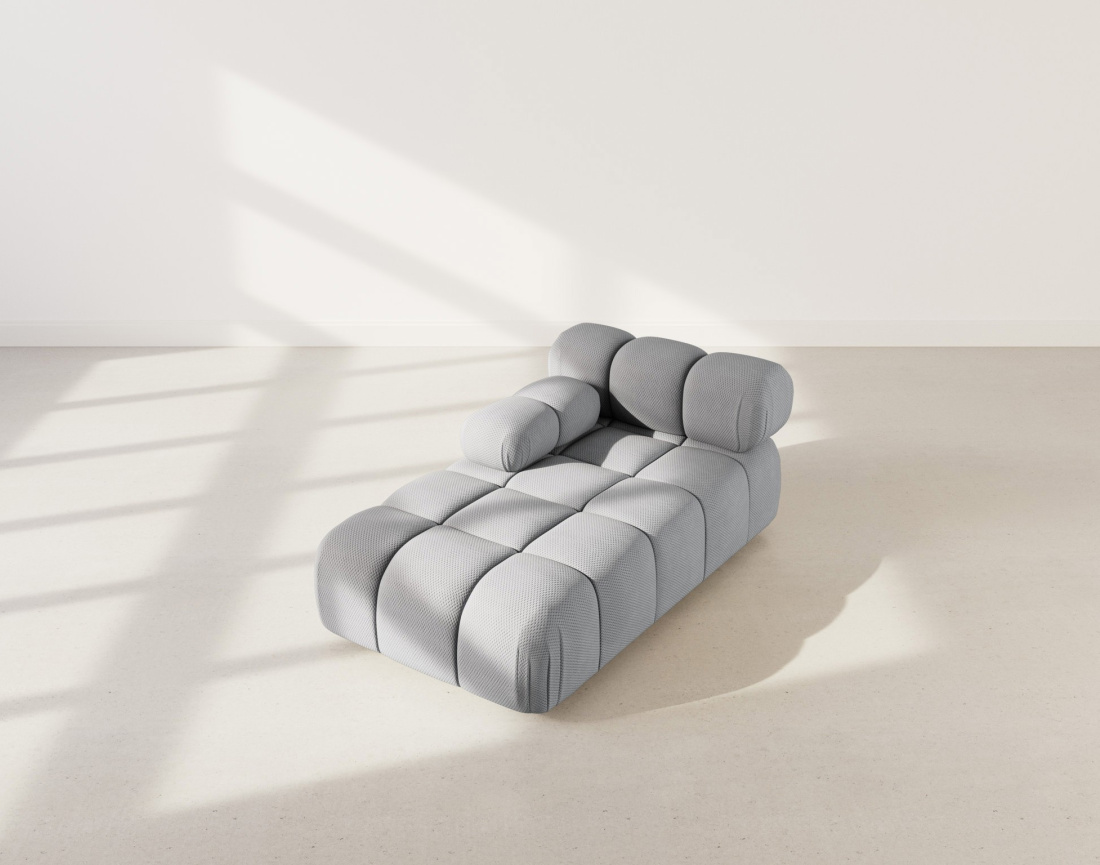 Module d'assise méridienne gauche en velours texturé Ruby