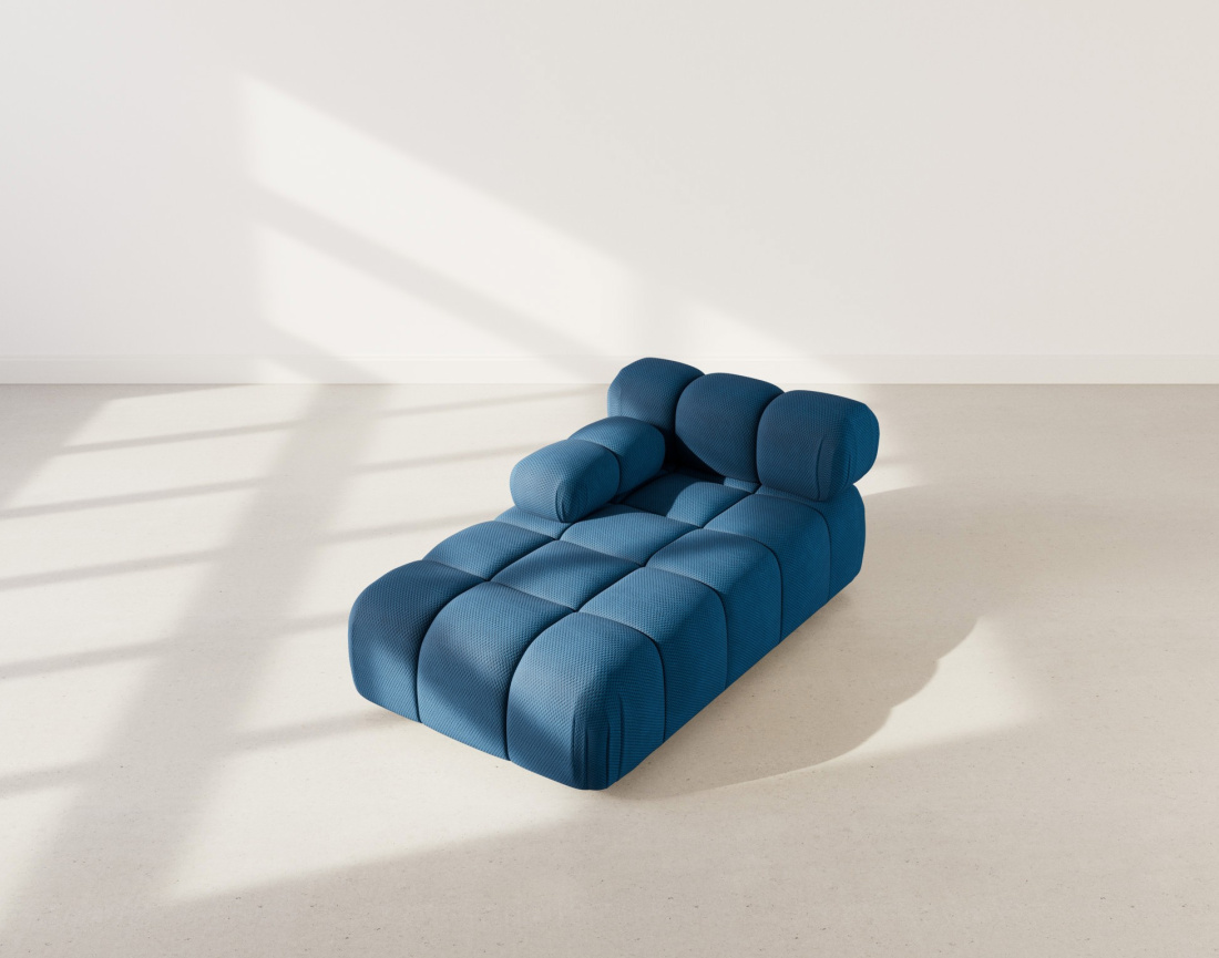 Module d'assise méridienne gauche en velours texturé Ruby