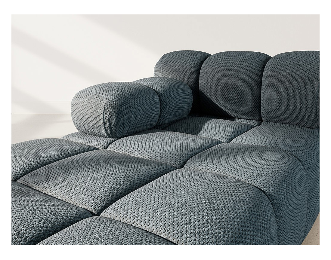 Module d'assise méridienne gauche en velours texturé Ruby