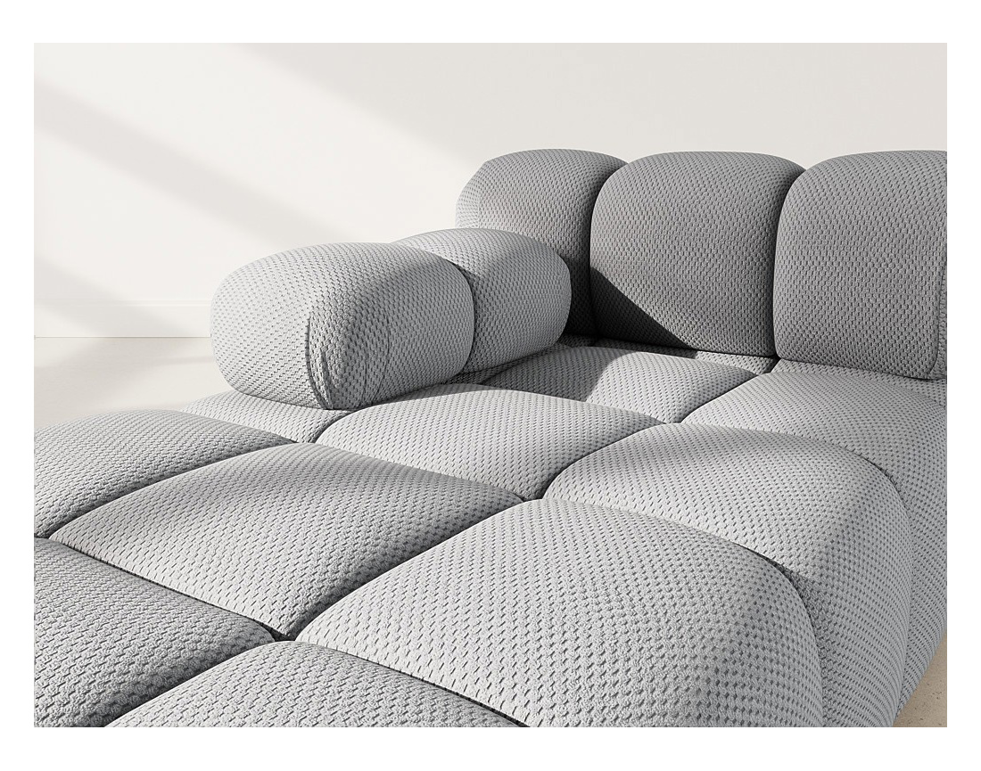 Module d'assise méridienne gauche en velours texturé Ruby