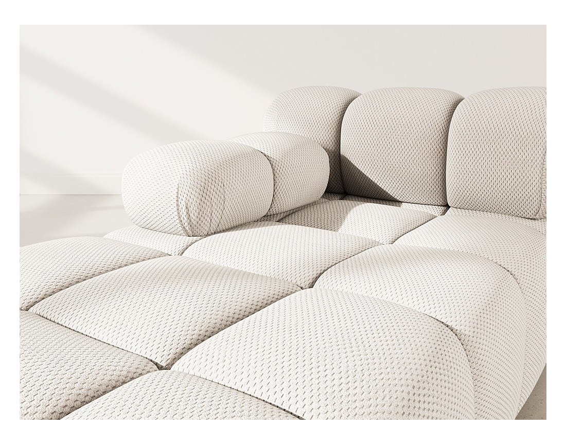 Module d'assise méridienne gauche en velours texturé Ruby