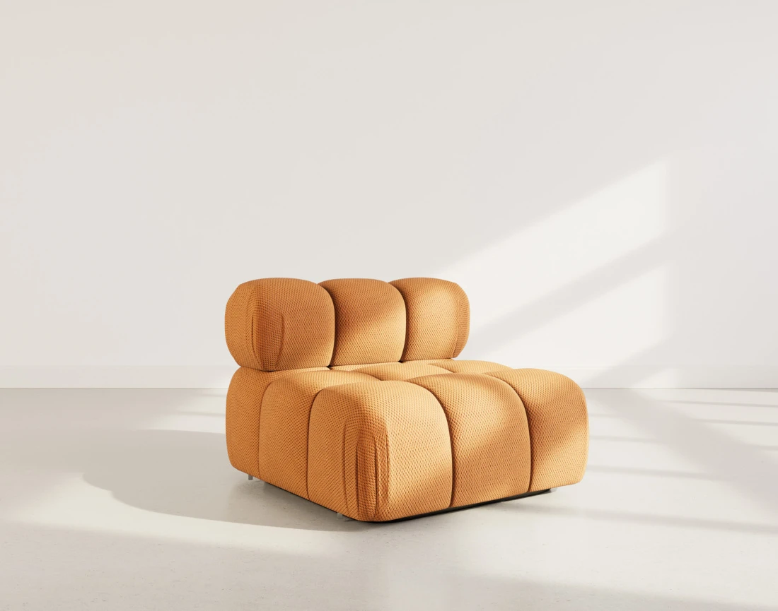 Module d'assise sans accoudoirs en velours texturé Ruby