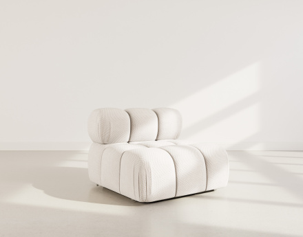 Module d'assise sans accoudoirs en velours texturé Ruby