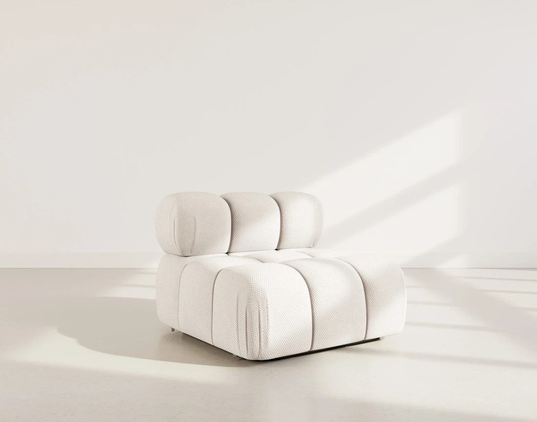 Module d'assise sans accoudoirs en velours texturé Ruby