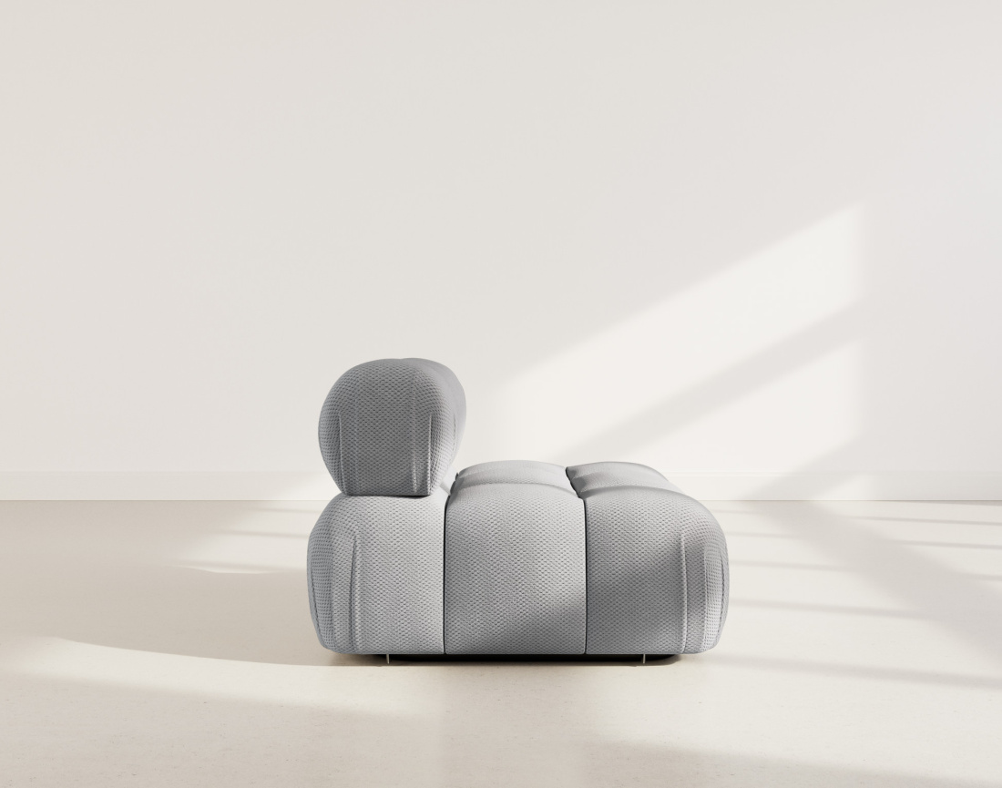 Module d'assise sans accoudoirs en velours texturé Ruby