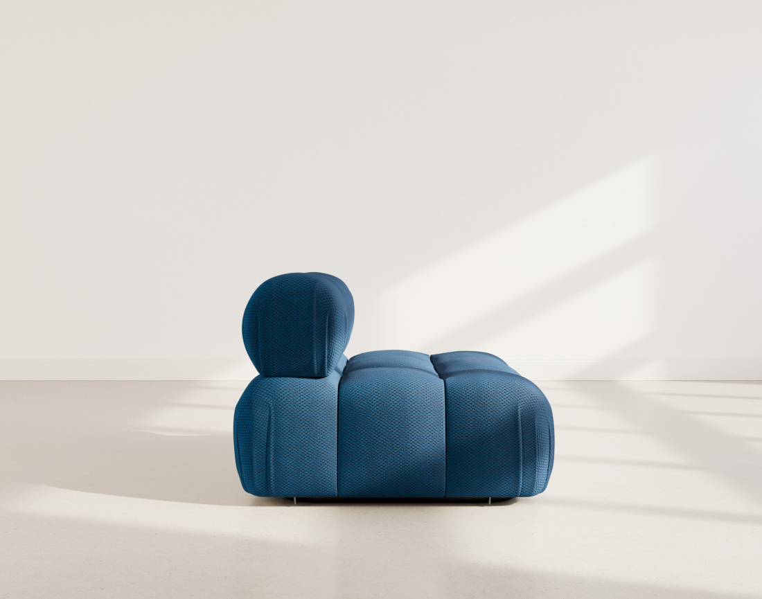 Module d'assise sans accoudoirs en velours texturé Ruby