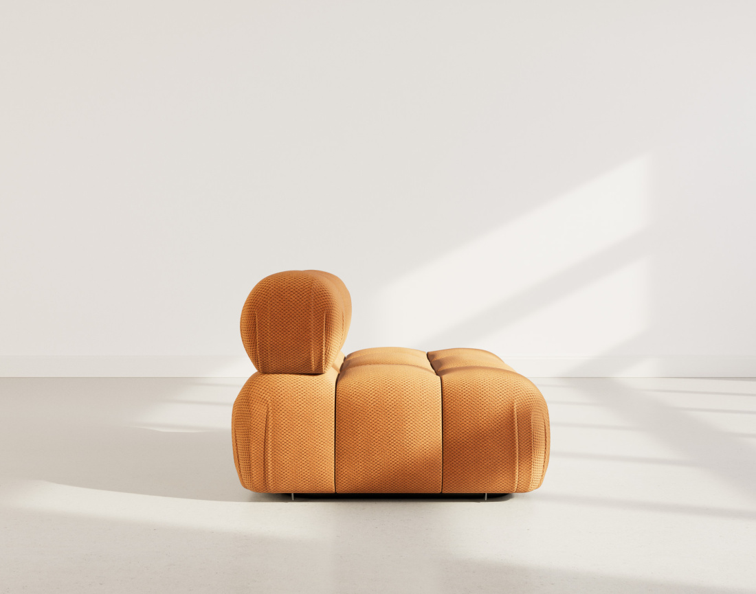 Module d'assise sans accoudoirs en velours texturé Ruby