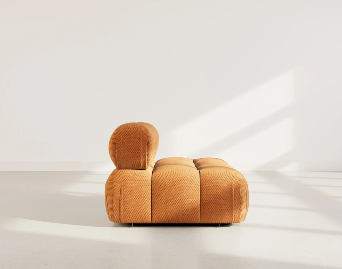 Module d'assise sans accoudoirs en velours texturé Ruby