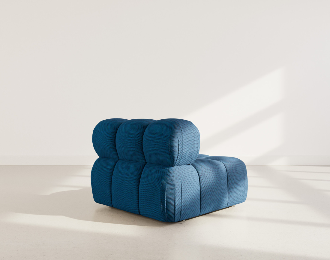 Module d'assise sans accoudoirs en velours texturé Ruby