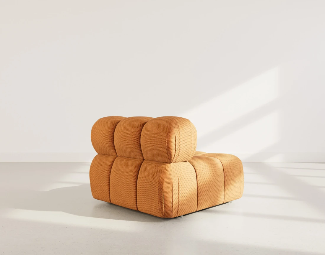 Module d'assise sans accoudoirs en velours texturé Ruby