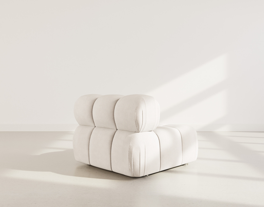 Module d'assise sans accoudoirs en velours texturé Ruby