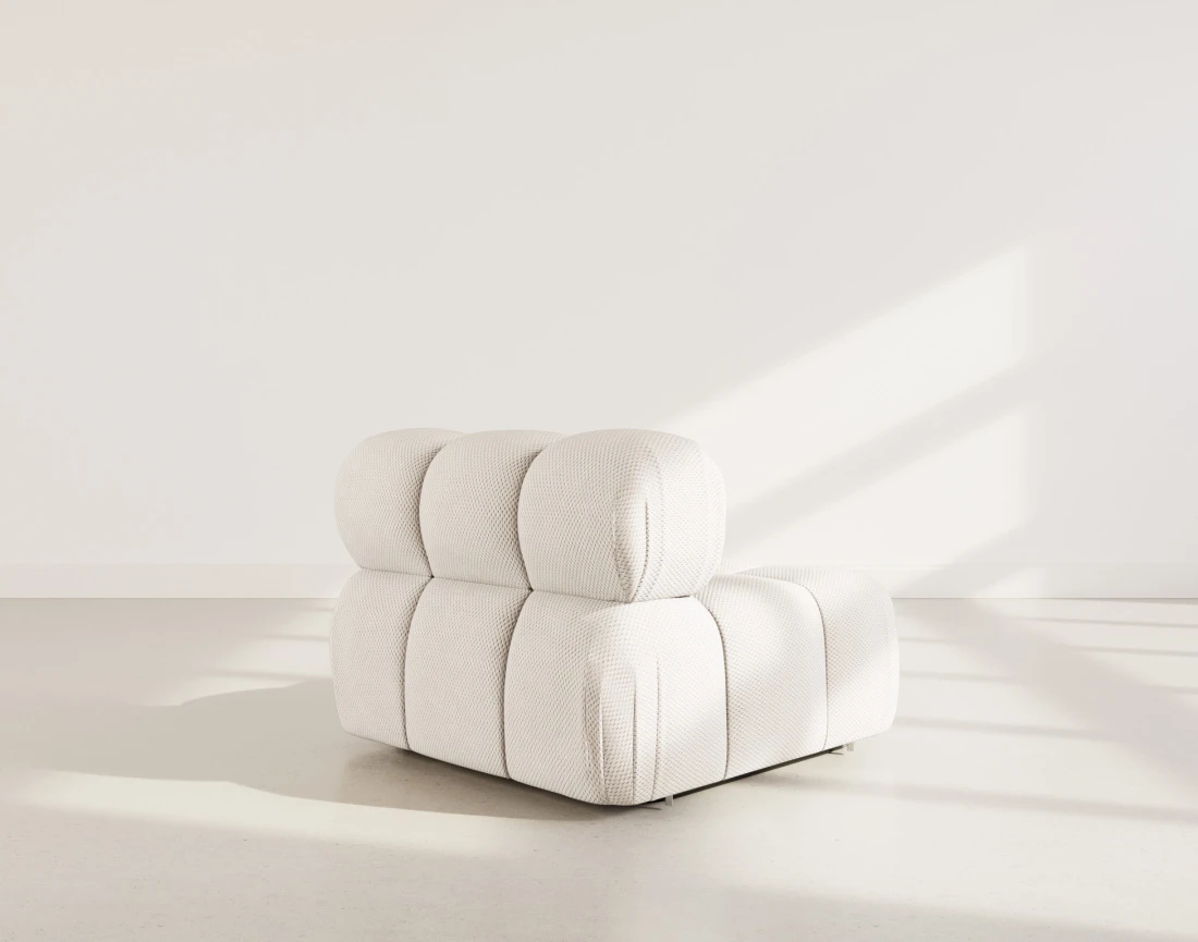 Module d'assise sans accoudoirs en velours texturé Ruby