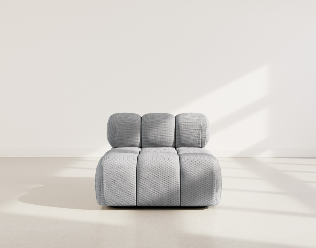 Module d'assise sans accoudoirs en velours texturé Ruby