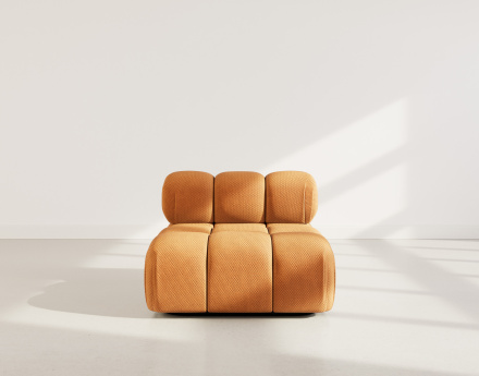 Module d'assise sans accoudoirs en velours texturé Ruby