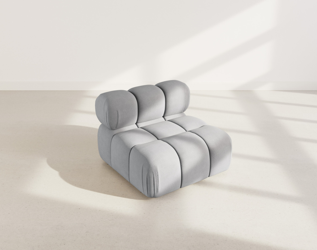 Module d'assise sans accoudoirs en velours texturé Ruby