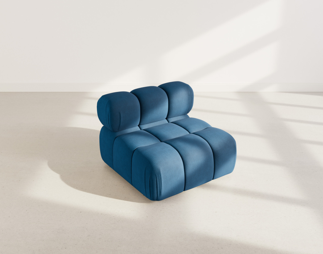 Module d'assise sans accoudoirs en velours texturé Ruby