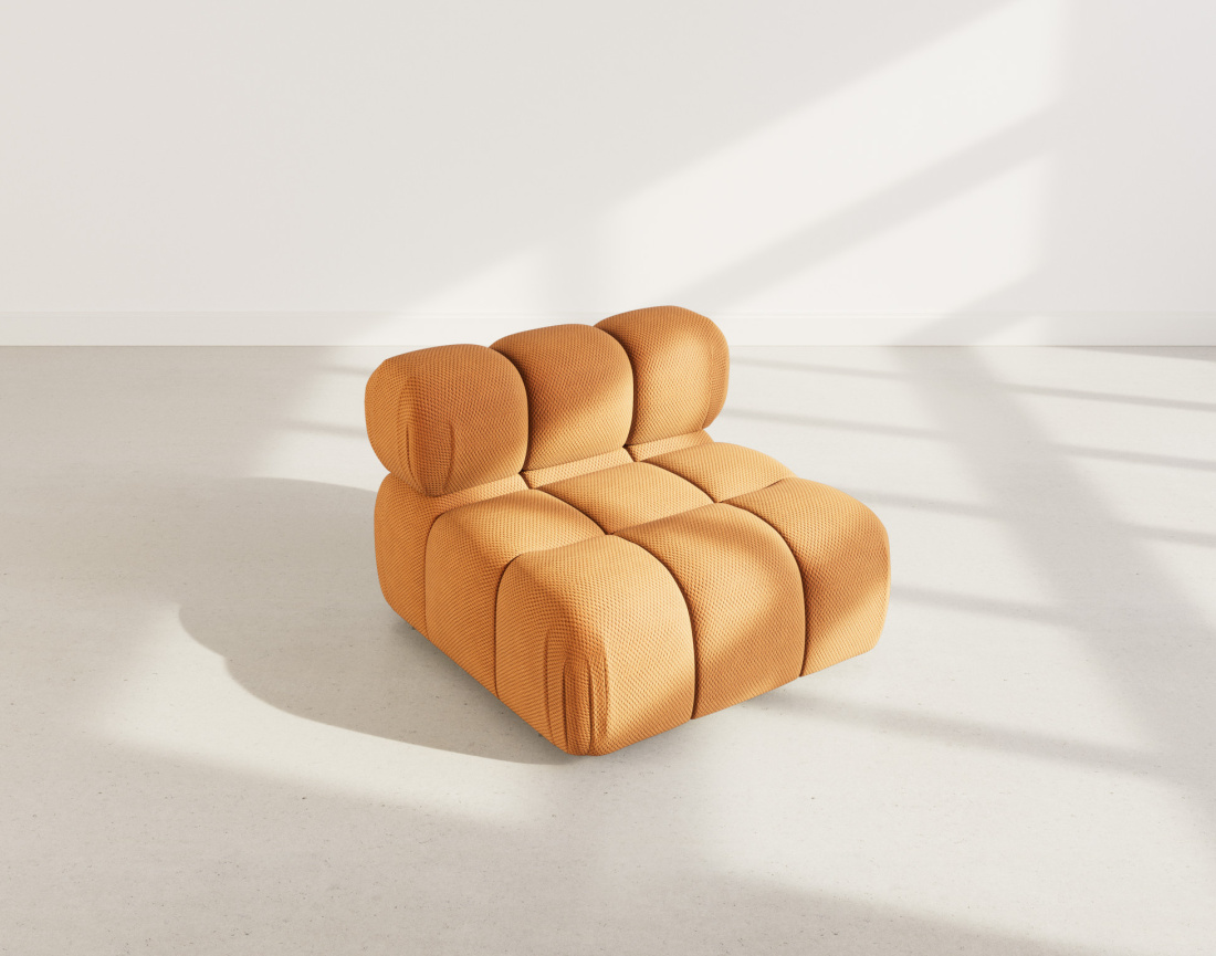 Module d'assise sans accoudoirs en velours texturé Ruby