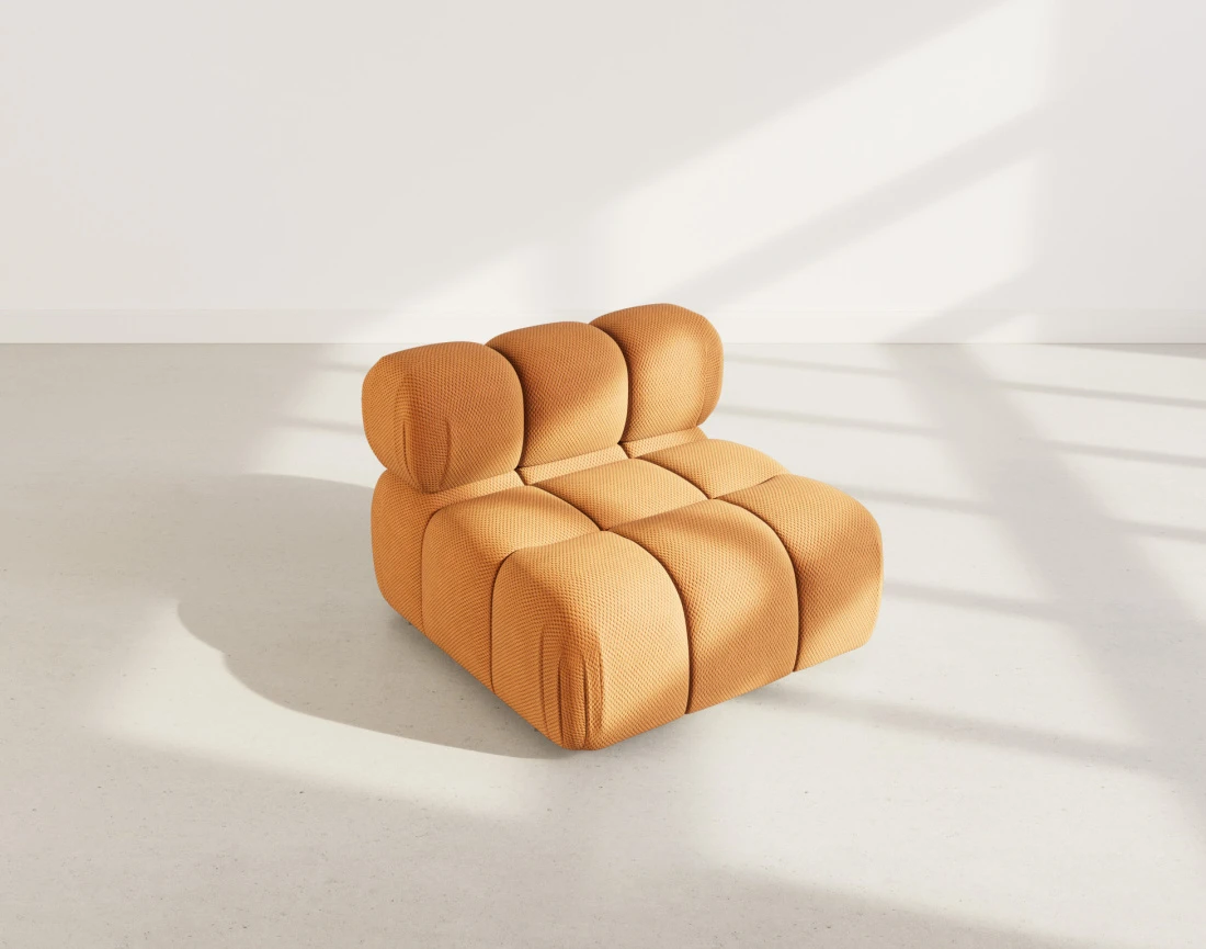 Module d'assise sans accoudoirs en velours texturé Ruby