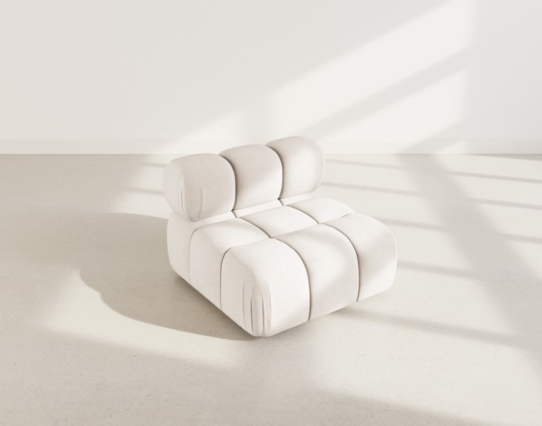 Module d'assise sans accoudoirs en velours texturé Ruby