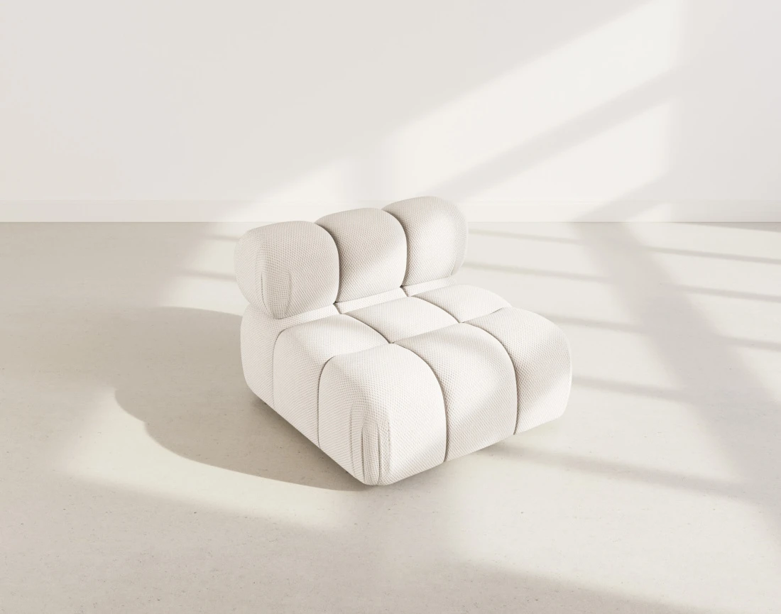 Module d'assise sans accoudoirs en velours texturé Ruby