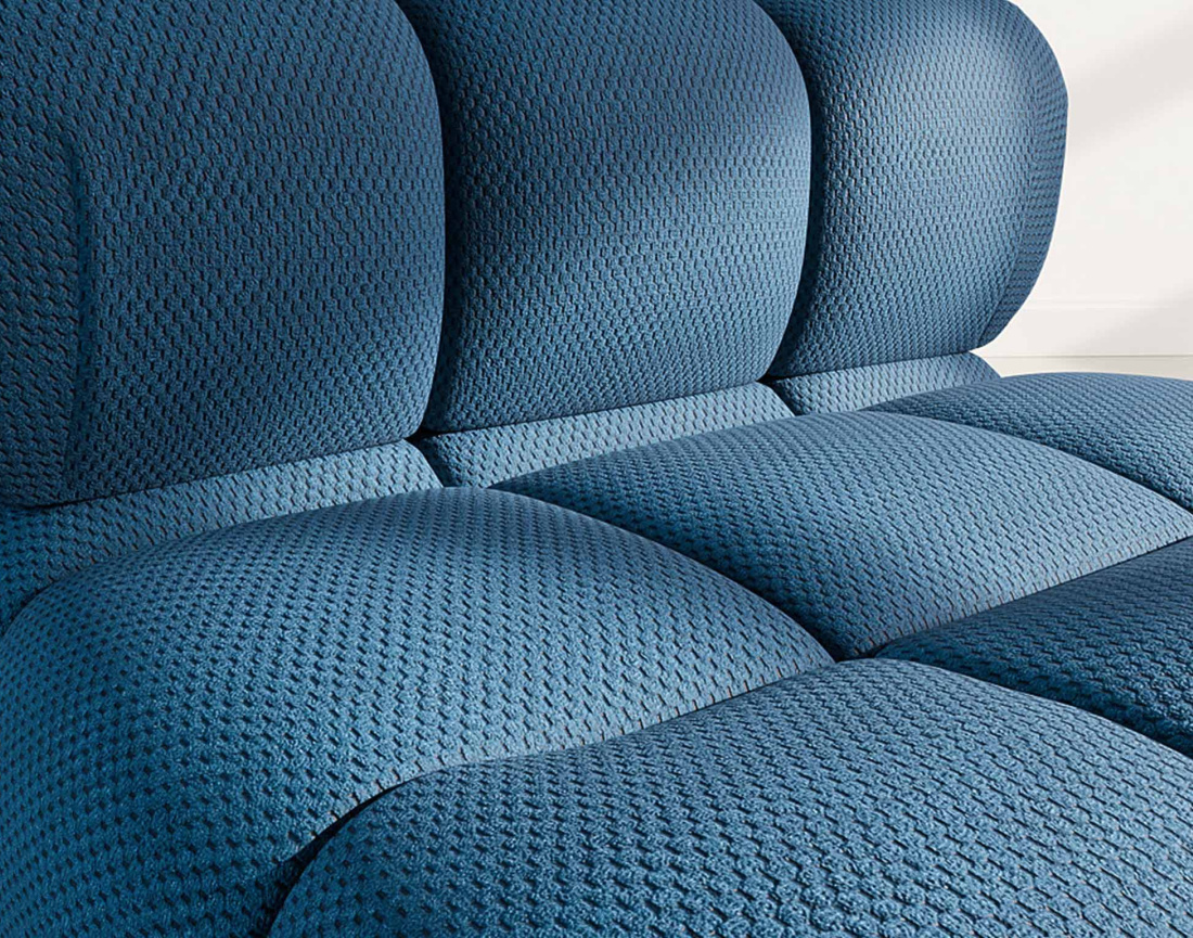 Module d'assise sans accoudoirs en velours texturé Ruby