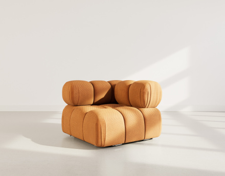 Module d'assise d'angle droit en velours texturé Ruby