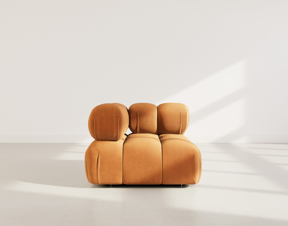 Module d'assise d'angle droit en velours texturé Ruby