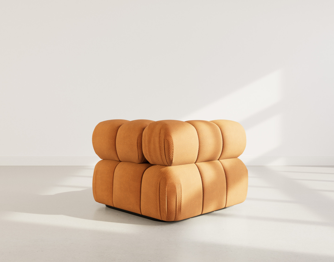 Module d'assise d'angle droit en velours texturé Ruby