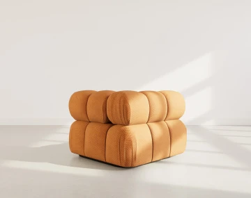 Module d'assise d'angle droit en velours texturé Ruby