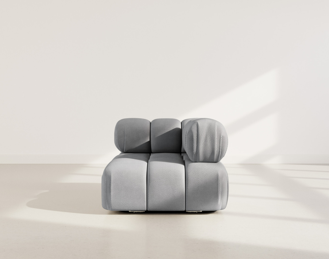 Module d'assise d'angle droit en velours texturé Ruby