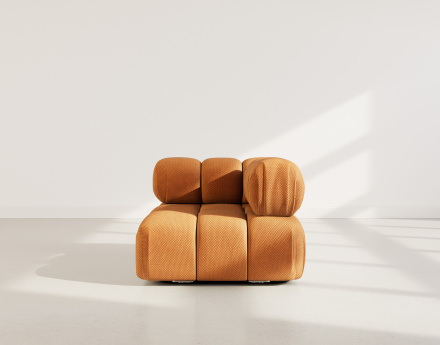 Module d'assise d'angle droit en velours texturé Ruby