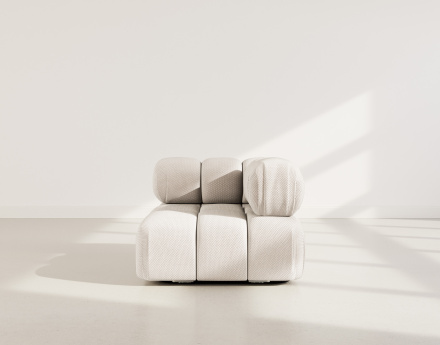 Module d'assise d'angle droit en velours texturé Ruby