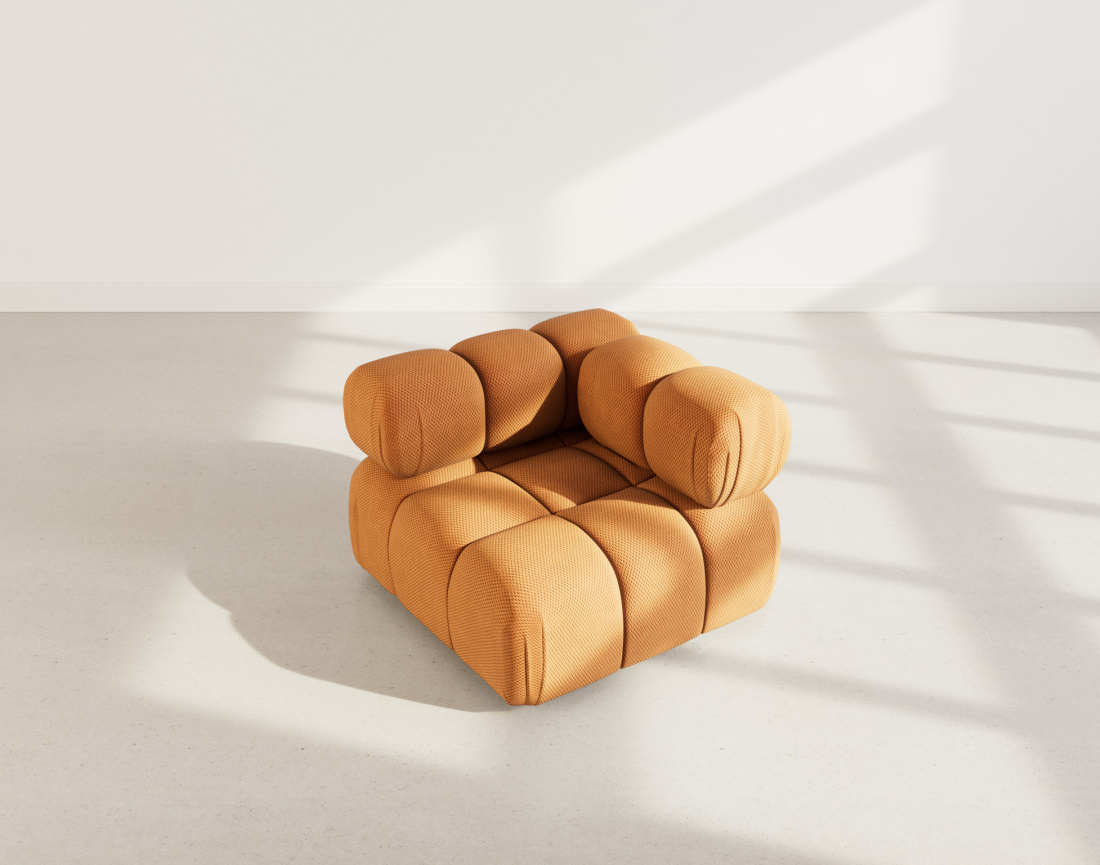 Module d'assise d'angle droit en velours texturé Ruby