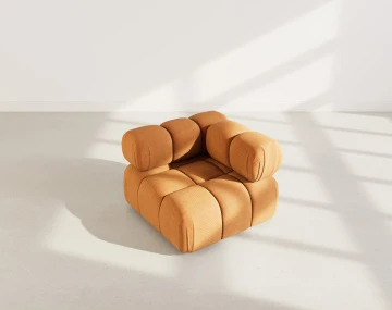 Module d'assise d'angle droit en velours texturé Ruby
