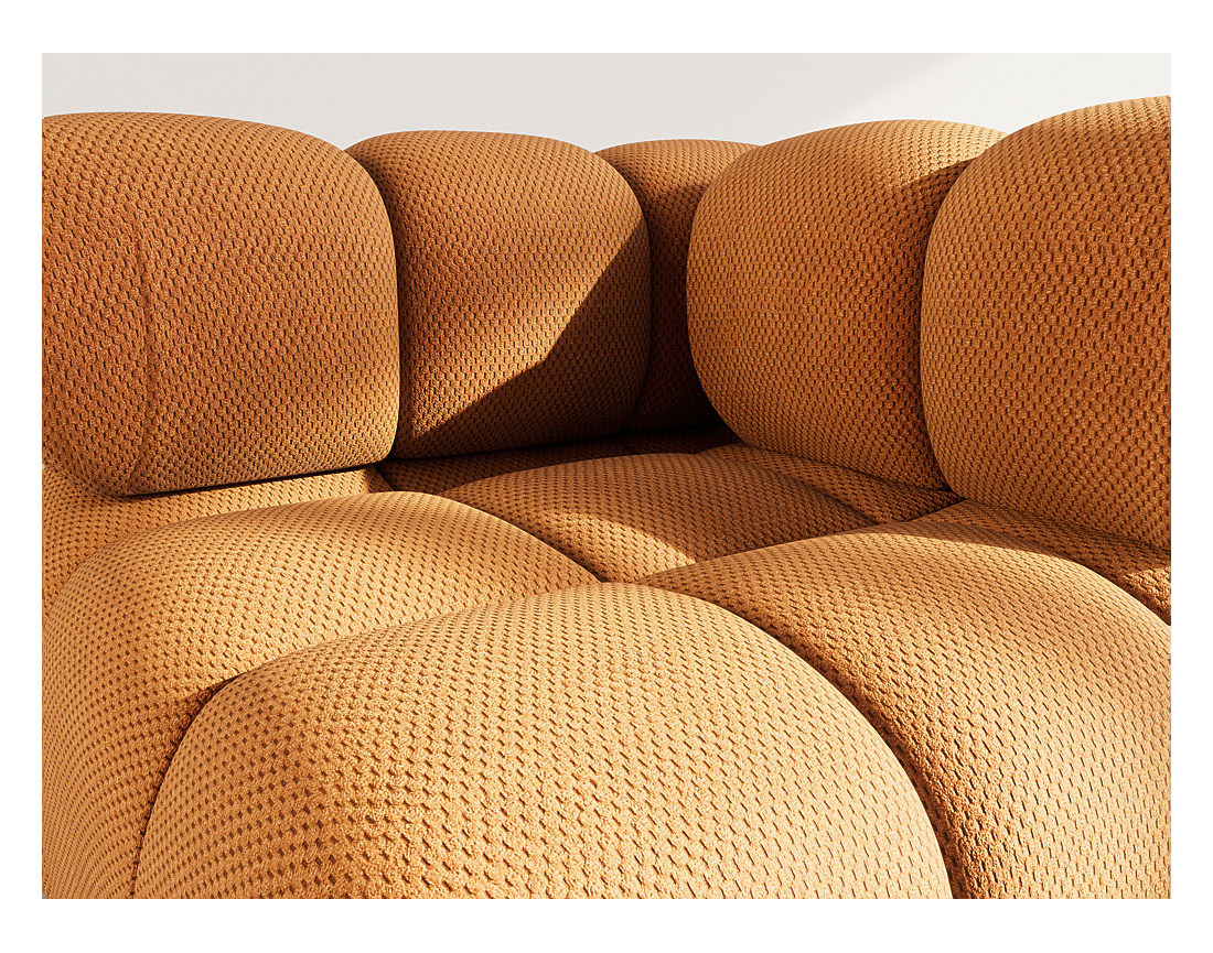 Module d'assise d'angle droit en velours texturé Ruby